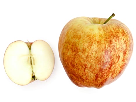 apple against white background