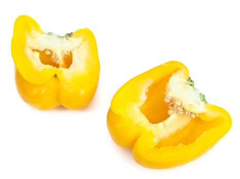  yellow pepper against white background