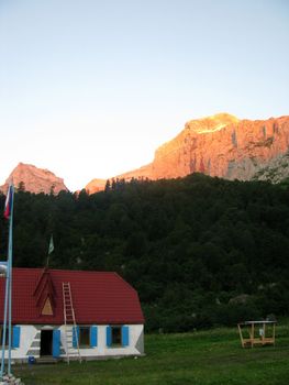 Mountains, rocks; a relief; a landscape; a hill; a panorama; caucasus; top