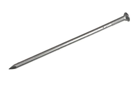 Single metal nail over the white background