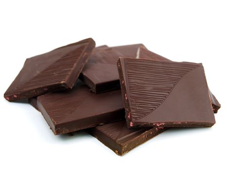 sweet chocolate over the white background