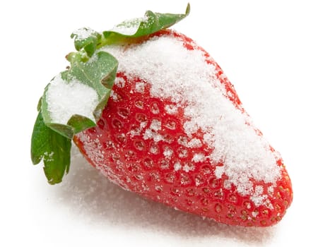 delicious red garden strawberry in sugar