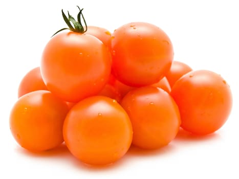 small red tomatoes over the white background