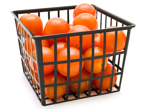 small red tomatoes over the white background