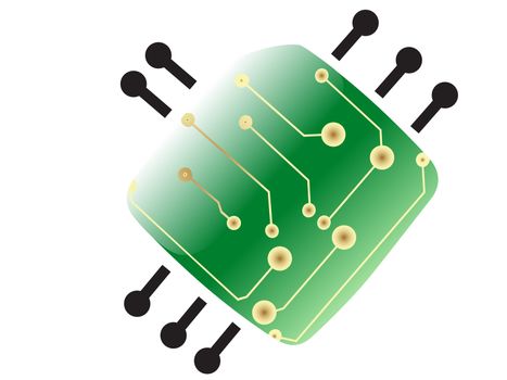 Vector electric scheme in green bug design illustration