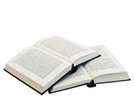 two open books against the white background