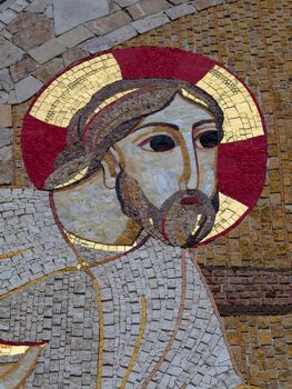 Catholic mosaic on the  Basilica of the Rosary in Lourdes