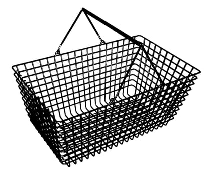 Illustrated black and white shopping basket 