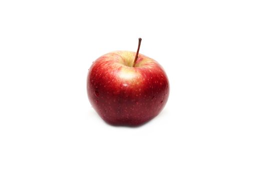 Red apple, wet insulated on white background