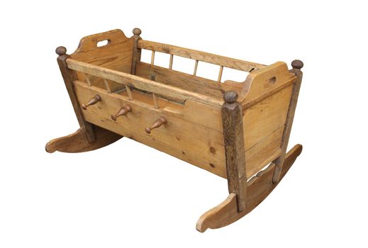 old folk wooden cradle