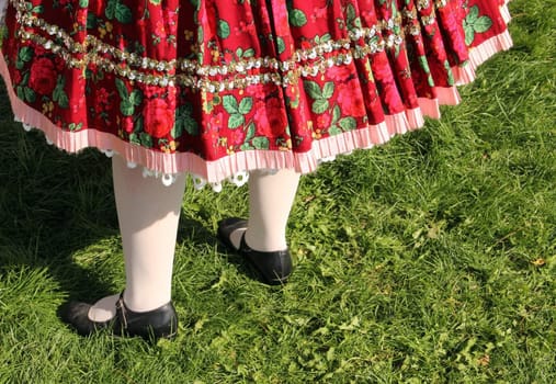 Folk costume skirt detail.
