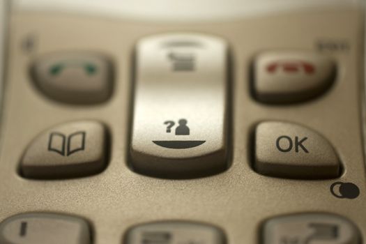 Macro of operator button on keypad of telephone
