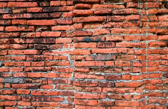 Ancient brick wall at ayutthaya,Thailand