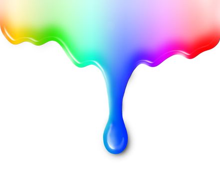 Illustration of liquid or paint colors isolated in white