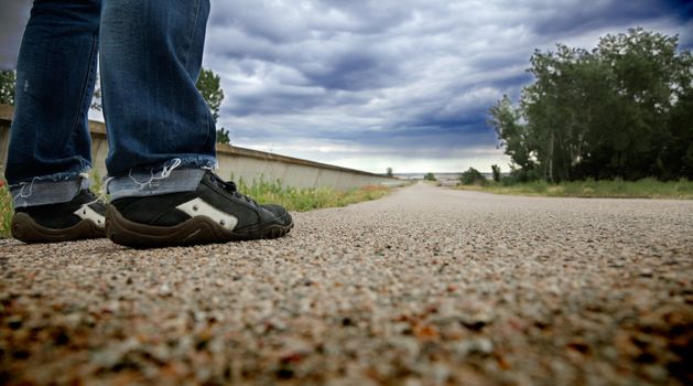 Walking in the middle of the road