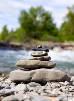 Detail concept zen stones and river