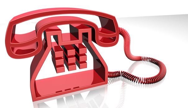 3d image of red telephone