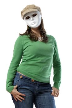 fashion girl over white background