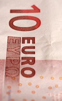 Detail of a Euro banknote with big DOF