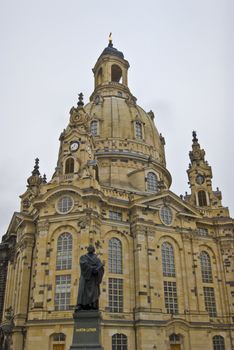 famous rebuilt Frauenkirche in Dresden in Saxony