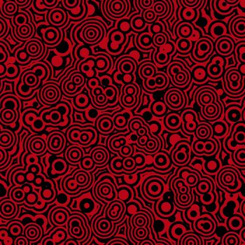 seamless shiny 3d texture of red retro rings on black