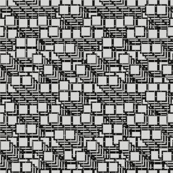 seamless texture of metal square maze on black