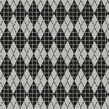 seamless texture of metal check maze on black
