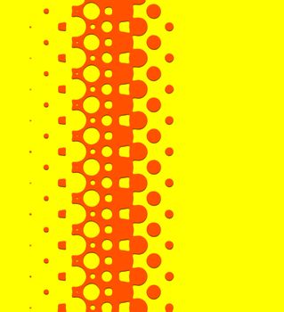 seamless 3d texture of bright red retro foam on yellow