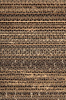 Texture of stacked corrugated cardboard.