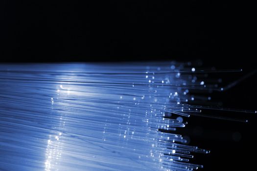 A macro shot of bundled fibre optics.