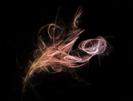 Abstract flowing wisp. colored smoke style.
