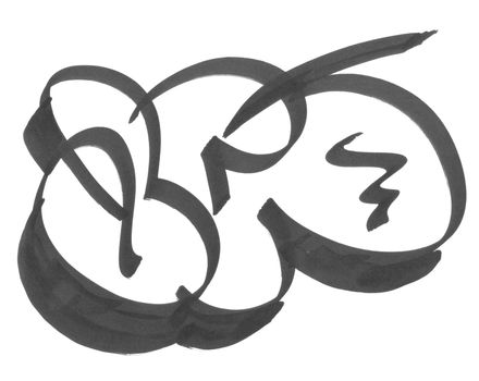 Graffiti tag with drips and grunge. High Resolution with whit background.