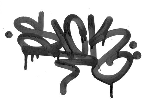 Graffiti tag with drips and grunge. High Resolution with whit background.