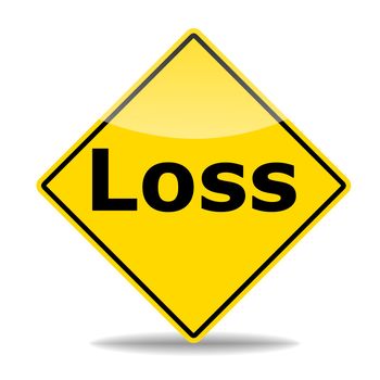 earnings or profit and loss sign isolated on white background