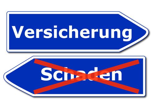insurance or damage concept with road sign isolated on white background