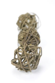 Decorative balls isolated against a white background