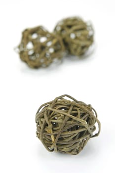 Decorative balls isolated against a white background