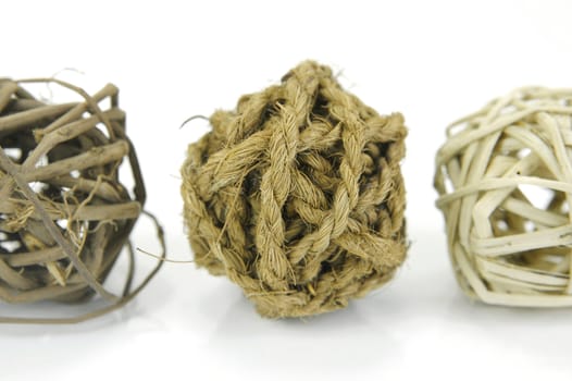 Decorative balls isolated against a white background