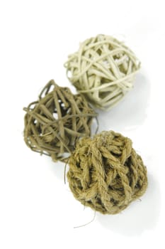 Decorative balls isolated against a white background