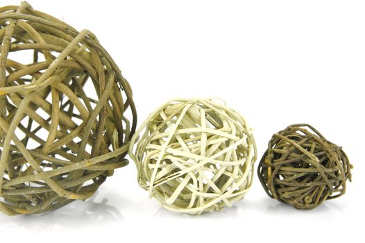 Decorative balls isolated against a white background