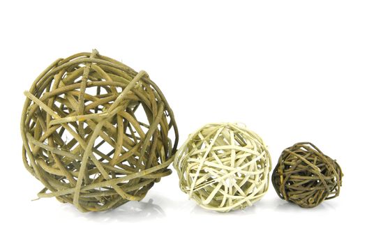 Decorative balls isolated against a white background