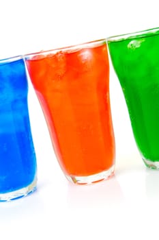 Soda drinks isolated against a white background