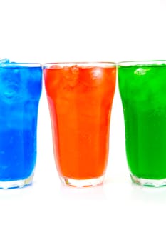 Soda drinks isolated against a white background