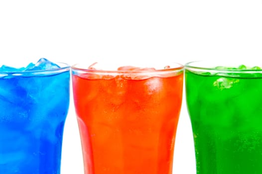 Soda drinks isolated against a white background