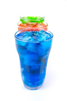 Soda drinks isolated against a white background