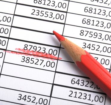 business numbers and pen showing growth accounting or financial success concept