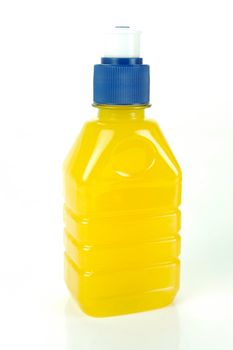 Pop top juice bottles isolated against a white background