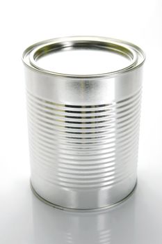 Tin cannisters isolated against a white background