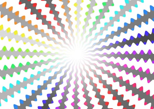 Zigzag design with a bright light in the middle