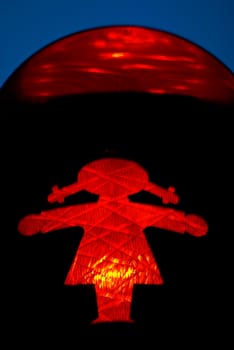 unusual female figure of german pedestrian traffic lights